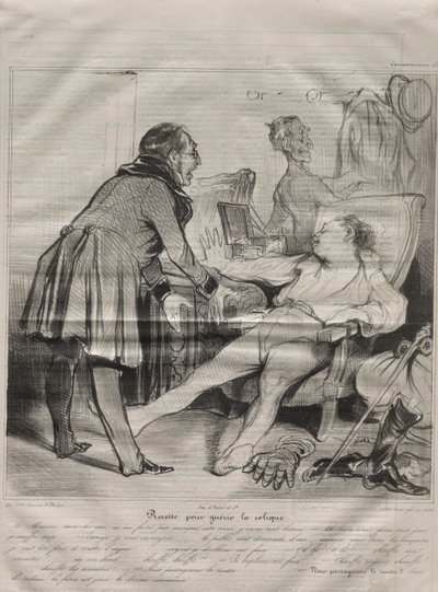 Caricaturana, Platte 72: Rezept zur Heilung von Koliken von Honoré Daumier