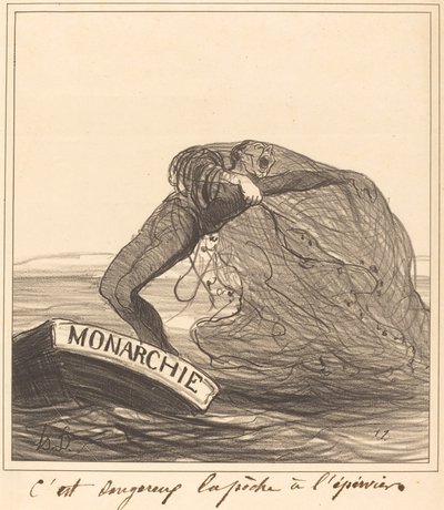 Es ist gefährlich, mit dem Wurfnetz zu fischen von Honoré Daumier