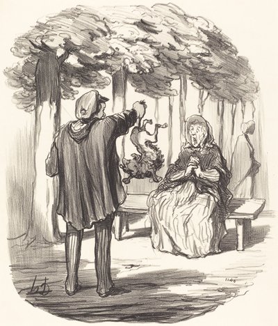 Ist das dein Hund? von Honoré Daumier