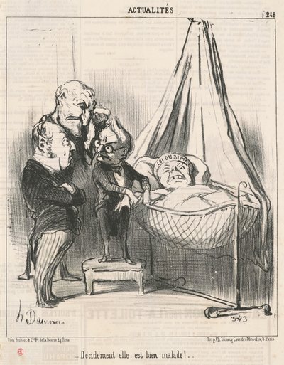 Décidément elle est bien malade! von Honoré Daumier