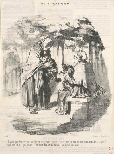 Seit Zémire weiß, dass sie mich fünfzehn Francs kosten wird... von Honoré Daumier