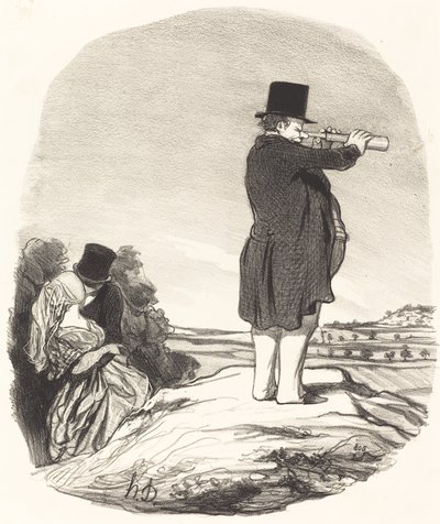 Sag mal, meine Frau... ich sehe nichts! von Honoré Daumier