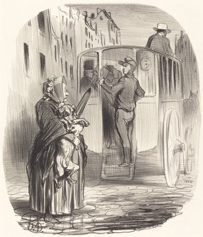 Es tut mir leid, Bürgerin... ich empfange keine Hunde... von Honoré Daumier