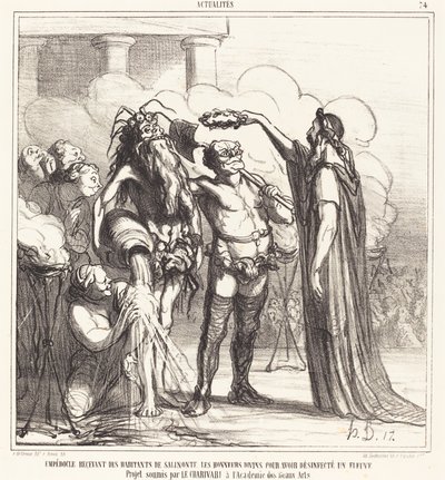 Empedokles erhält... die göttlichen Ehren... von Honoré Daumier