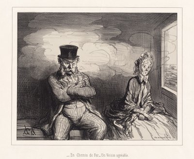 Im Zug: Ein angenehmer Nachbar von Honoré Daumier