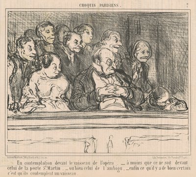 In Betrachtung vor dem Schiff der Oper von Honoré Daumier