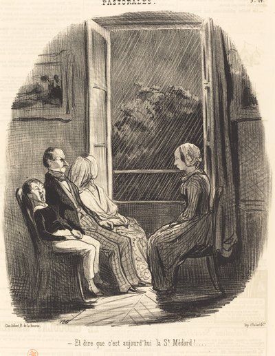 Und zu sagen, dass heute der St. Médard-Tag ist! von Honoré Daumier