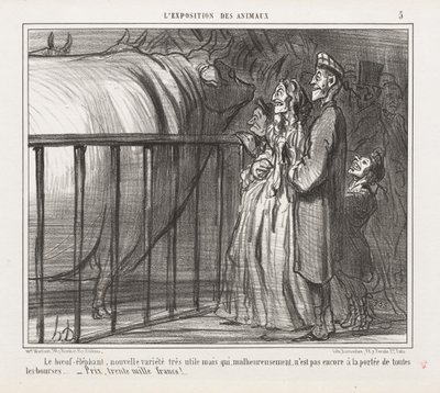 Ausstellung von Tieren: Pl. 5, Die Kuh-Elefant, Neue Sorte von Honoré Daumier