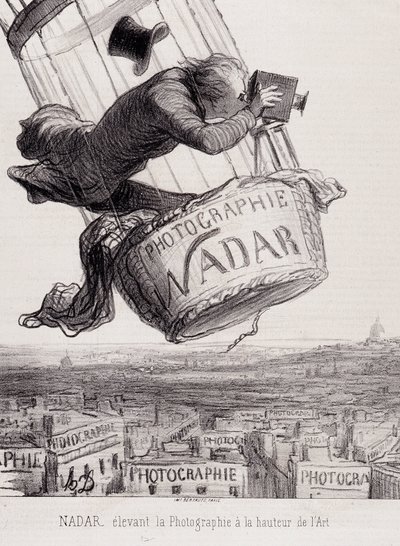 Gaspard Felix Tournachon genannt Felix Nadar (1820-1910) erhebt die Fotografie zur Kunst. Lithografie basierend auf einer Zeichnung auf Papier. Dim: 29x41cm. von Honoré Daumier