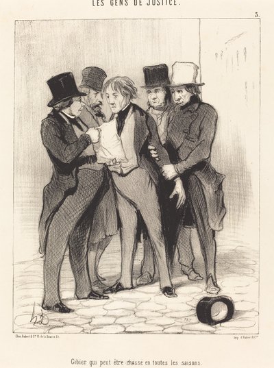 Wild, das zu allen Jahreszeiten gejagt werden kann von Honoré Daumier
