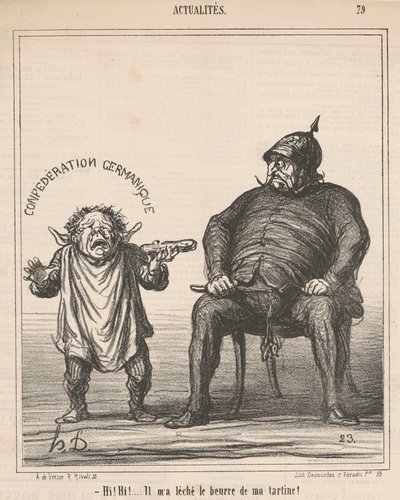 Hi! hi! ... Er hat mir die Butter von meinem Brot geleckt von Honoré Daumier
