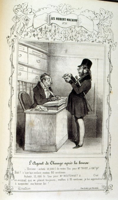 Illustration über Ideen und Legenden von Philipon, unter dem Titel Les Cent und Robert Macaire von Honoré Daumier