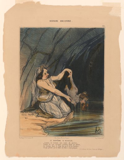 Die Taufe des Achilles, Platte 22 aus der Histoire Ancienne von Honoré Daumier