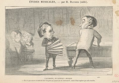 Das Akkordeon, genannt Musikbalg von Honoré Daumier
