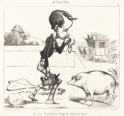 Der junge Estancelin muss zurück in die Klasse! von Honoré Daumier