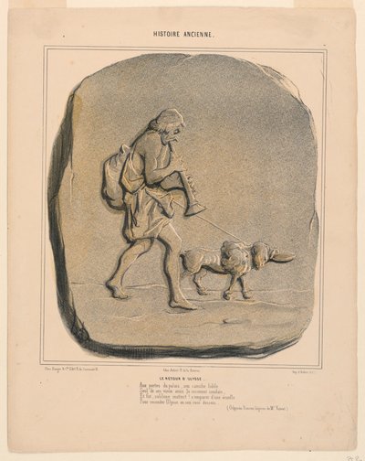 Die Rückkehr des Odysseus, Platte 7 aus der Histoire Ancienne von Honoré Daumier