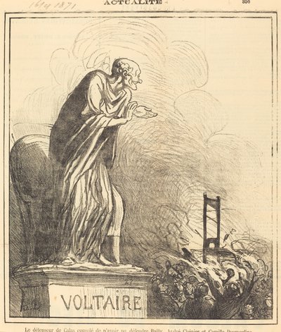 Der Verteidiger von Calas getröstet... von Honoré Daumier