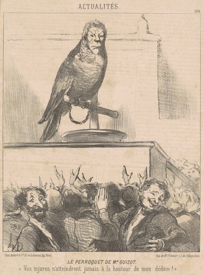 Der Papagei von M. Guizot von Honoré Daumier