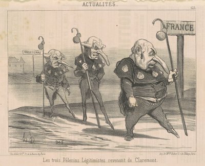 Die drei Legitimisten kehren von Claremont zurück von Honoré Daumier