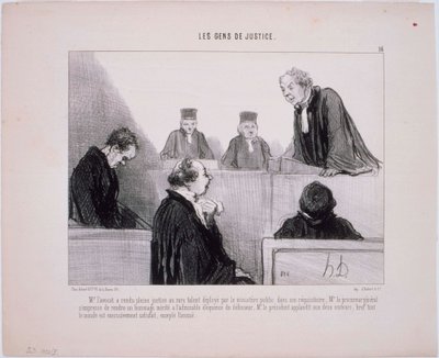 Die Leute der Justiz: Herr Anwalt hat volle Gerechtigkeit gebracht... von Honoré Daumier