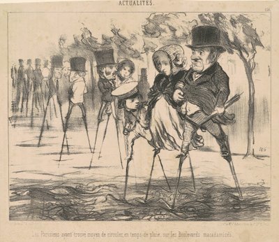 Die Pariser haben einen Weg gefunden, sich fortzubewegen ... von Honoré Daumier