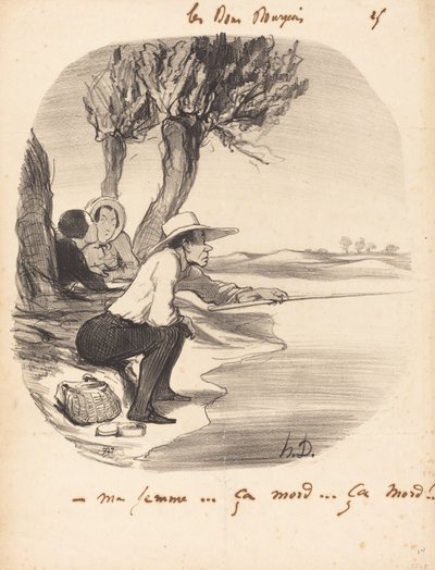 Meine Frau... es beißt... es beißt! von Honoré Daumier