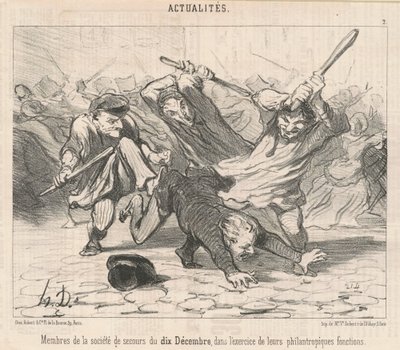 Mitglieder der Hilfsgesellschaft des Zehnten Dezember ... von Honoré Daumier