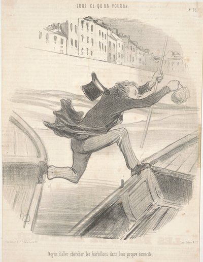 Mittel, um die Barbillons in ihrem eigenen Zuhause zu suchen von Honoré Daumier