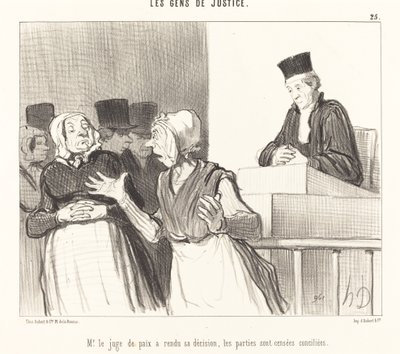 Herr Friedensrichter hat seine Entscheidung getroffen... von Honoré Daumier