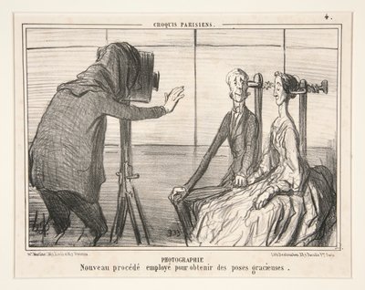 Fotografie. Neues Verfahren zur Erzielung anmutiger Posen, aus Croquis Parisiens von Honoré Daumier
