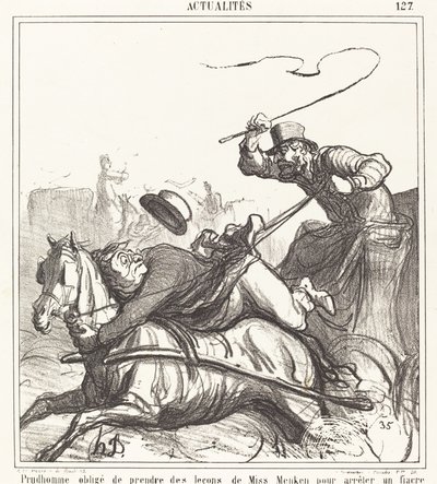 Prudhomme muss Unterricht nehmen... von Honoré Daumier