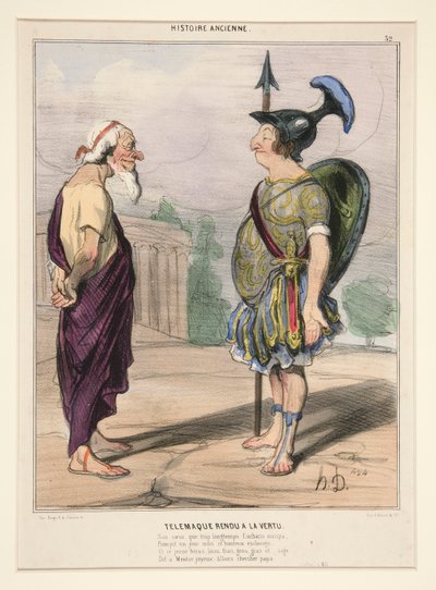 Telemach kehrt zur Tugend zurück. Sein Herz, das zu lange von Eucharis besetzt war von Honoré Daumier