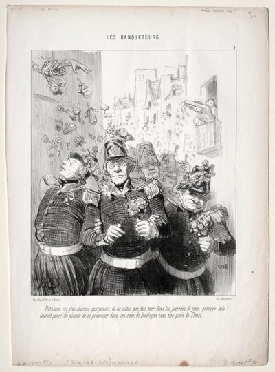 Die Festenden, Tafel 4: Rifolard ist bezaubernder denn je... von Honoré Daumier