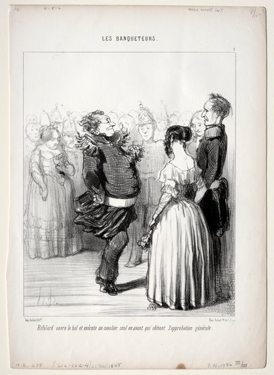 Die Bankettgäste, Platte 5: Rifolard eröffnet den Ball von Honoré Daumier