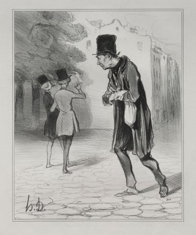 Die Bohemiens von Paris, Platte 4: Der Sammler von Zigarrenstummeln, 5. Dezember 1841 von Honoré Daumier