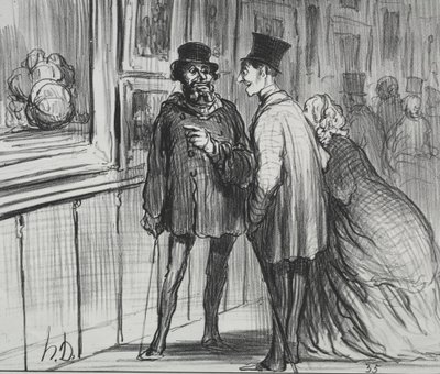 Die Ausstellung von 1859, Platte 8: Der Maler, dessen Gemälde abgelehnt wurde..., 1859 von Honoré Daumier