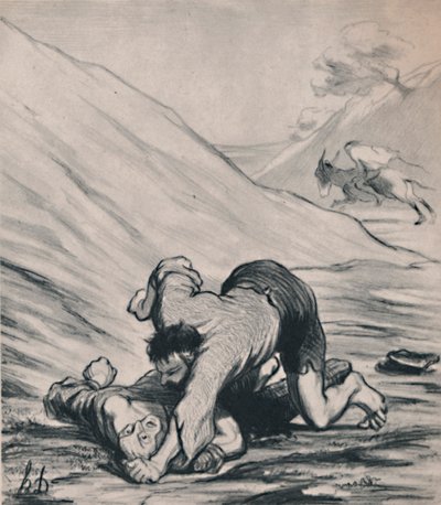Die Räuber und der Esel, um 1860er, 1946 von Honoré Daumier