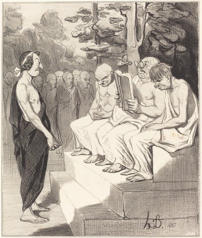 Telemachus wird von den Weisen befragt von Honoré Daumier