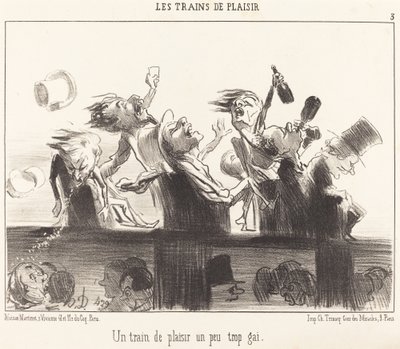 Ein etwas zu fröhlicher Vergnügungszug von Honoré Daumier