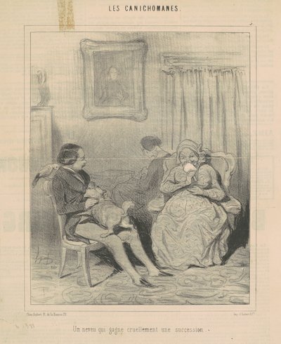 Ein Neffe, der grausam eine Erbschaft gewinnt von Honoré Daumier