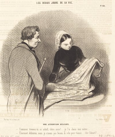 Eine zarte Aufmerksamkeit von Honoré Daumier