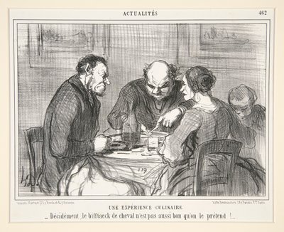 Eine kulinarische Erfahrung: Entscheidend, das Pferdesteak n von Honoré Daumier