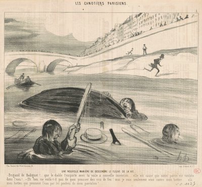 Eine neue Art, den Fluss des Lebens hinunterzugehen von Honoré Daumier