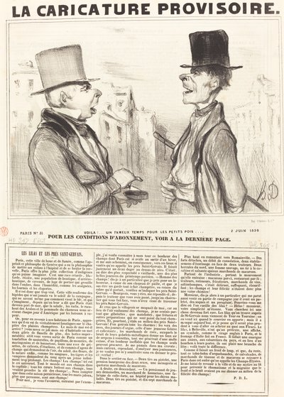 Voila!... ein berühmtes Wetter für die kleinen Erbsen... von Honoré Daumier