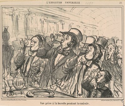 Ansicht aufgenommen in der Erfrischungsbar während der Hundstage von Honoré Daumier