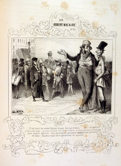 Illustrationen über Ideen und Legenden Philipon unter dem Titel Les Cent und Robert Macaire von Honoré Daumier