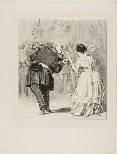 Er erfreut sich am Ball, Platte 10 aus Les Banqueteurs von Honoré Victorin Daumier