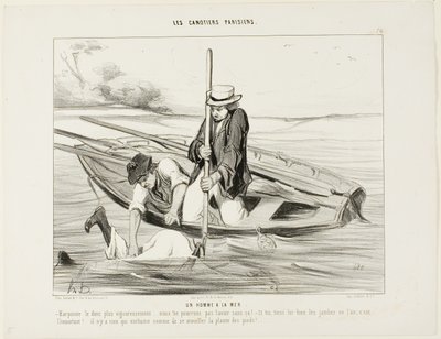 Mann über Bord! (Platte 14 aus Les Ca) von Honoré Victorin Daumier