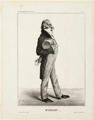 Herr Sébast ...., Platte 281 aus Célébrités de la Caricature von Honoré Victorin Daumier
