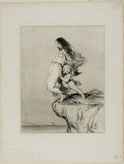 Sapphos Tod, Platte 49 aus Histoire Ancienne von Honoré Victorin Daumier